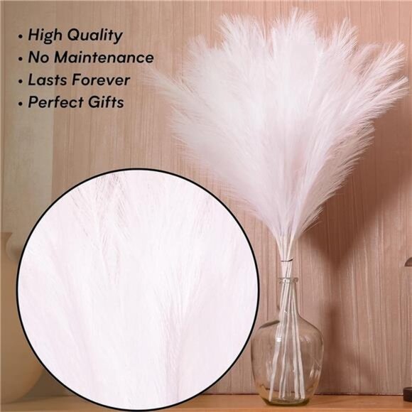 Faux Pampas Grass, 9 PCS 37''/3.1FT Tall Fluffy Fake Pompas Floral, Large - Picture 5 of 8